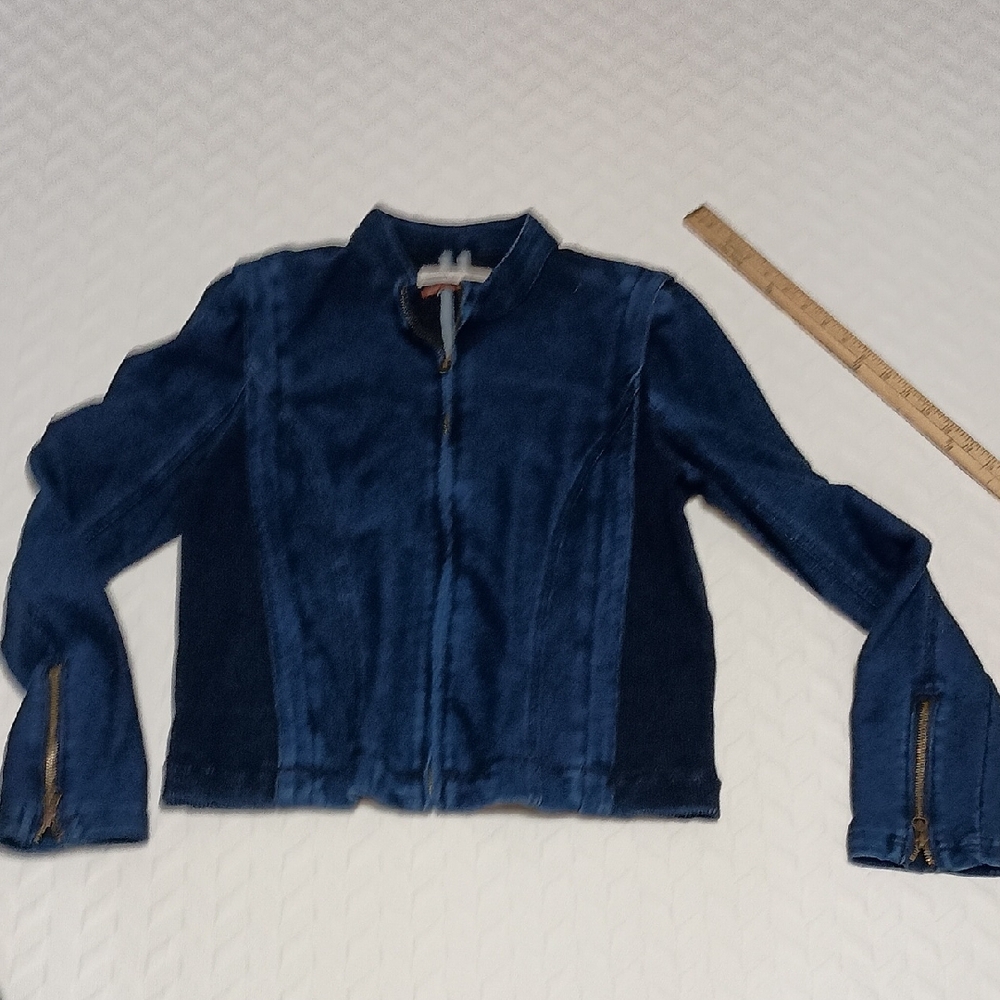 Pilcro Navy Zip-Front Bomber Jacket
